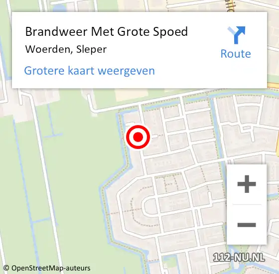 Locatie op kaart van de 112 melding: Brandweer Met Grote Spoed Naar Woerden, Sleper op 30 augustus 2018 02:21