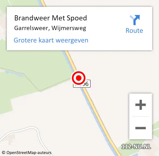 Locatie op kaart van de 112 melding: Brandweer Met Spoed Naar Garrelsweer, Wijmersweg op 30 augustus 2018 09:49