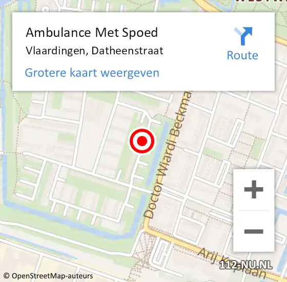Locatie op kaart van de 112 melding: Ambulance Met Spoed Naar Vlaardingen, Datheenstraat op 30 augustus 2018 12:01