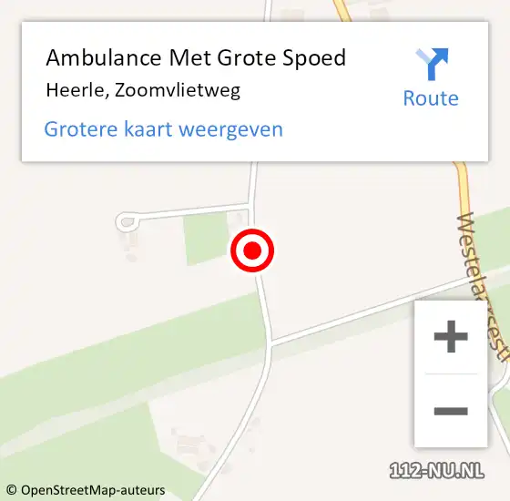 Locatie op kaart van de 112 melding: Ambulance Met Grote Spoed Naar Heerle, Zoomvlietweg op 30 augustus 2018 13:27