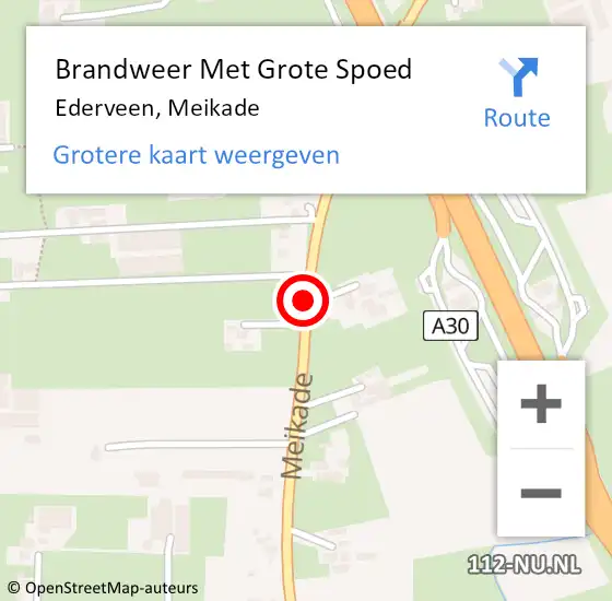 Locatie op kaart van de 112 melding: Brandweer Met Grote Spoed Naar Ederveen, Meikade op 30 augustus 2018 14:12