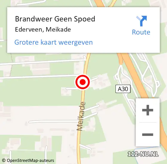 Locatie op kaart van de 112 melding: Brandweer Geen Spoed Naar Ederveen, Meikade op 30 augustus 2018 14:14