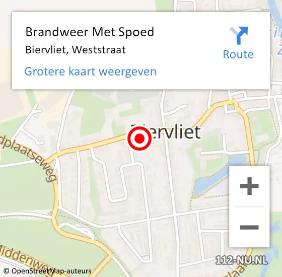 Locatie op kaart van de 112 melding: Brandweer Met Spoed Naar Biervliet, Weststraat op 7 maart 2014 14:07