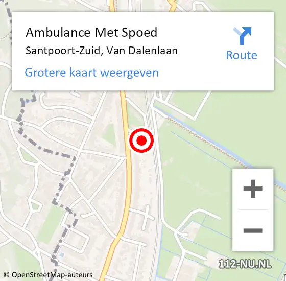 Locatie op kaart van de 112 melding: Ambulance Met Spoed Naar Santpoort-Zuid, Van Dalenlaan op 30 augustus 2018 16:08