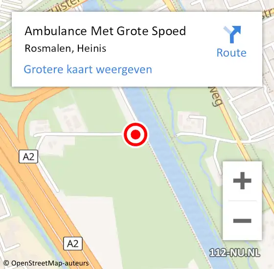 Locatie op kaart van de 112 melding: Ambulance Met Grote Spoed Naar Rosmalen, Heinis op 30 augustus 2018 17:36