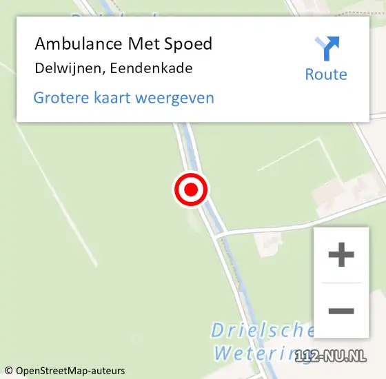 Locatie op kaart van de 112 melding: Ambulance Met Spoed Naar Delwijnen, Eendenkade op 30 augustus 2018 17:40