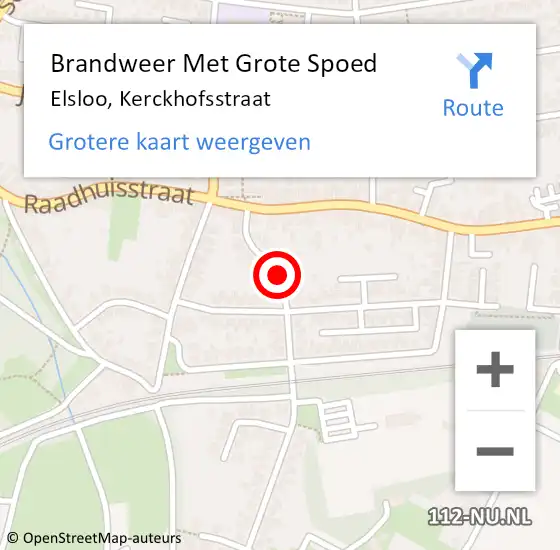 Locatie op kaart van de 112 melding: Brandweer Met Grote Spoed Naar Elsloo, Kerckhofsstraat op 30 augustus 2018 17:52