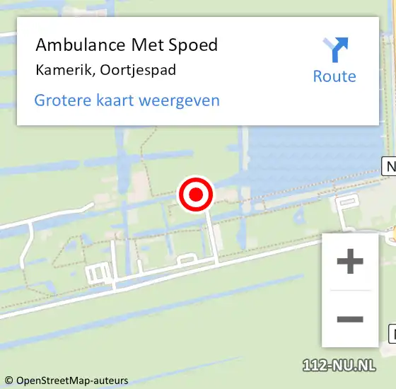 Locatie op kaart van de 112 melding: Ambulance Met Spoed Naar Kamerik, Oortjespad op 30 augustus 2018 17:56