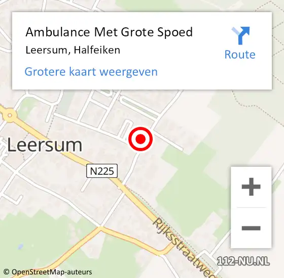 Locatie op kaart van de 112 melding: Ambulance Met Grote Spoed Naar Leersum, Halfeiken op 30 augustus 2018 18:06