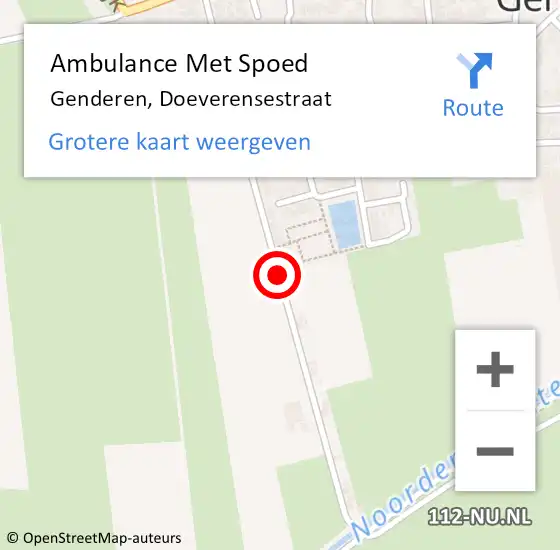 Locatie op kaart van de 112 melding: Ambulance Met Spoed Naar Genderen, Doeverensestraat op 30 augustus 2018 20:16
