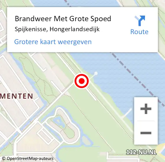 Locatie op kaart van de 112 melding: Brandweer Met Grote Spoed Naar Spijkenisse, Hongerlandsedijk op 30 augustus 2018 20:41