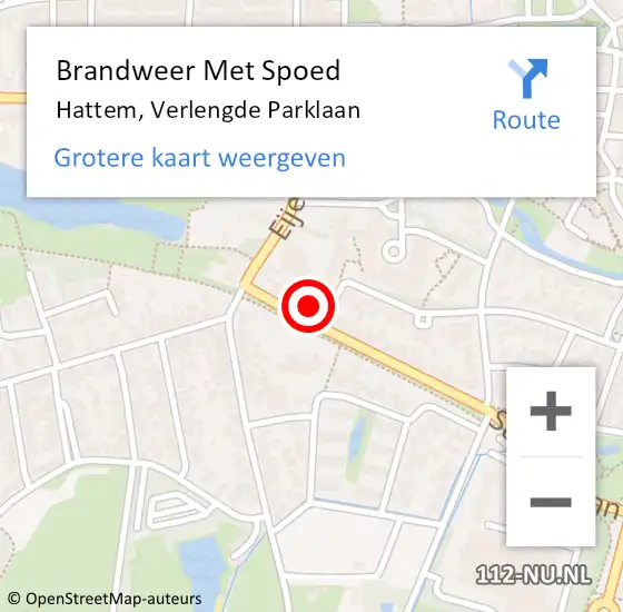 Locatie op kaart van de 112 melding: Brandweer Met Spoed Naar Hattem, Verlengde Parklaan op 7 maart 2014 14:40