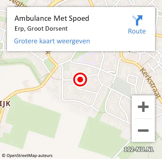 Locatie op kaart van de 112 melding: Ambulance Met Spoed Naar Erp, Groot Dorsent op 31 augustus 2018 01:39