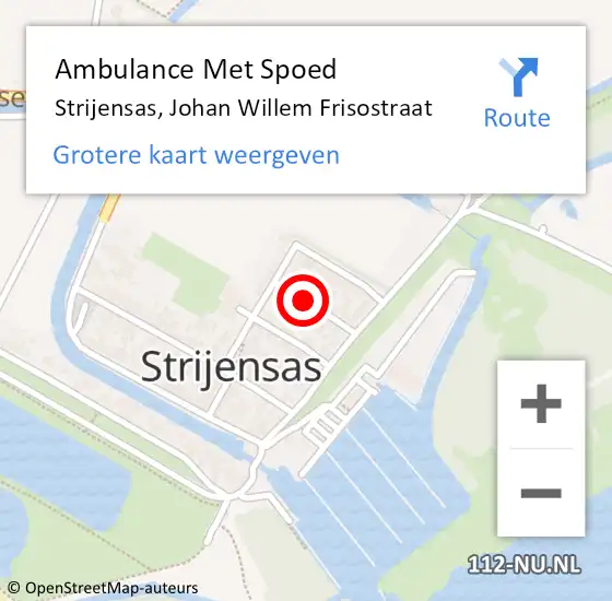 Locatie op kaart van de 112 melding: Ambulance Met Spoed Naar Strijensas, Johan Willem Frisostraat op 31 augustus 2018 02:28
