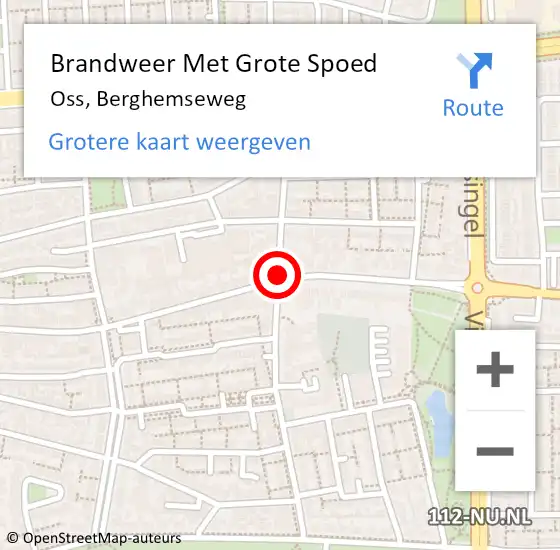 Locatie op kaart van de 112 melding: Brandweer Met Grote Spoed Naar Oss, Berghemseweg op 31 augustus 2018 02:54