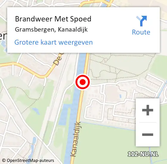 Locatie op kaart van de 112 melding: Brandweer Met Spoed Naar Gramsbergen, Kanaaldijk op 31 augustus 2018 03:52