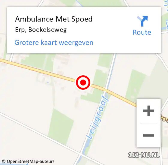 Locatie op kaart van de 112 melding: Ambulance Met Spoed Naar Erp, Boekelseweg op 31 augustus 2018 06:33