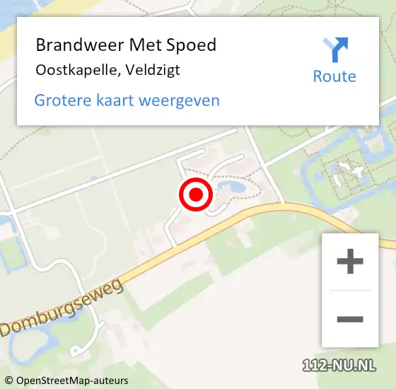 Locatie op kaart van de 112 melding: Brandweer Met Spoed Naar Oostkapelle, Veldzigt op 31 augustus 2018 08:24