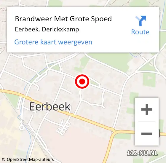 Locatie op kaart van de 112 melding: Brandweer Met Grote Spoed Naar Eerbeek, Derickxkamp op 31 augustus 2018 12:02