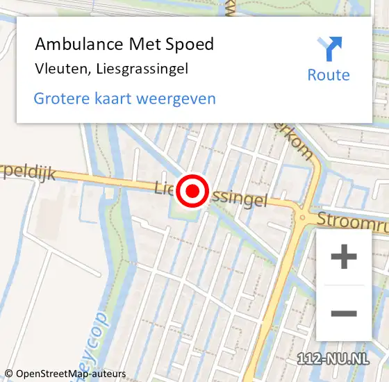 Locatie op kaart van de 112 melding: Ambulance Met Spoed Naar Vleuten, Liesgrassingel op 31 augustus 2018 13:42