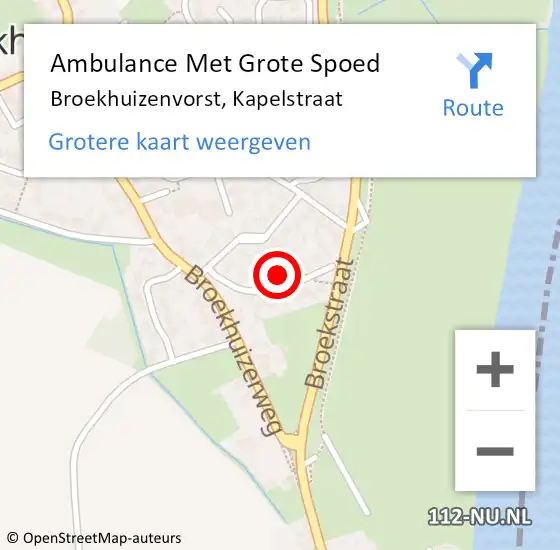 Locatie op kaart van de 112 melding: Ambulance Met Grote Spoed Naar Broekhuizenvorst, Kapelstraat op 7 maart 2014 15:41