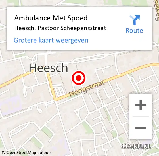 Locatie op kaart van de 112 melding: Ambulance Met Spoed Naar Heesch, Pastoor Scheepensstraat op 31 augustus 2018 14:16