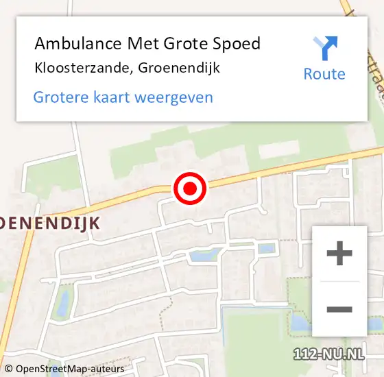 Locatie op kaart van de 112 melding: Ambulance Met Grote Spoed Naar Kloosterzande, Groenendijk op 31 augustus 2018 16:27