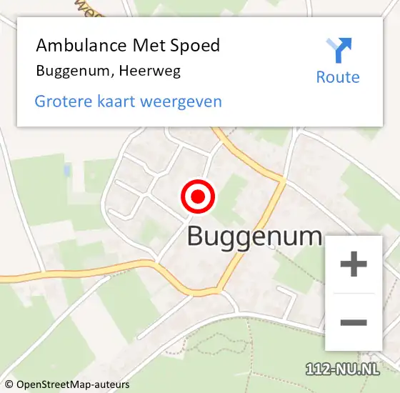 Locatie op kaart van de 112 melding: Ambulance Met Spoed Naar Buggenum, Heerweg op 31 augustus 2018 16:28