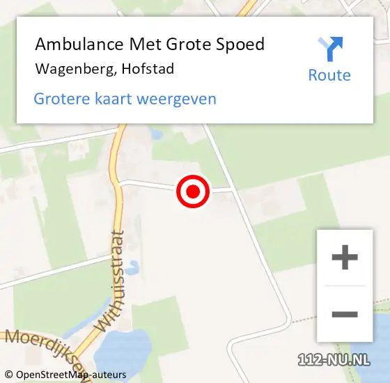 Locatie op kaart van de 112 melding: Ambulance Met Grote Spoed Naar Wagenberg, Hofstad op 31 augustus 2018 17:01