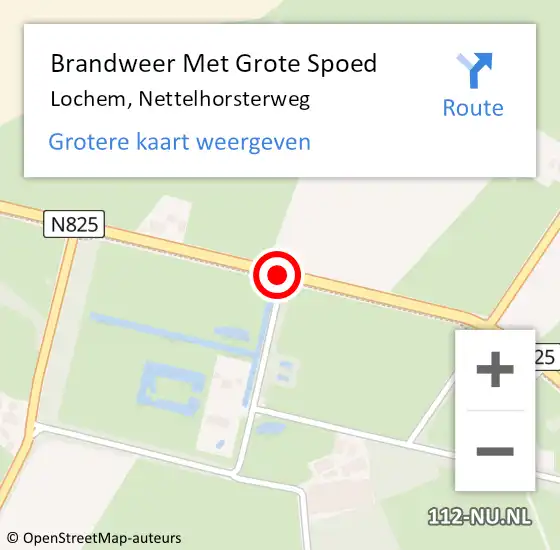 Locatie op kaart van de 112 melding: Brandweer Met Grote Spoed Naar Lochem, Nettelhorsterweg op 31 augustus 2018 17:57