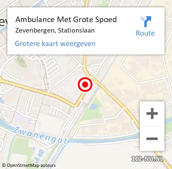 Locatie op kaart van de 112 melding: Ambulance Met Grote Spoed Naar Zevenbergen, Stationslaan op 31 augustus 2018 19:40