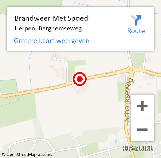 Locatie op kaart van de 112 melding: Brandweer Met Spoed Naar Herpen, Berghemseweg op 31 augustus 2018 20:20