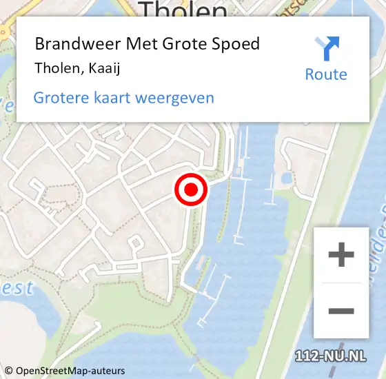 Locatie op kaart van de 112 melding: Brandweer Met Grote Spoed Naar Tholen, Kaaij op 31 augustus 2018 20:23