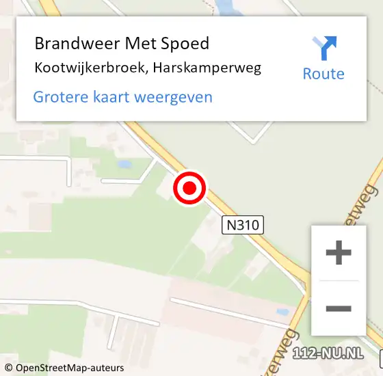 Locatie op kaart van de 112 melding: Brandweer Met Spoed Naar Kootwijkerbroek, Harskamperweg op 31 augustus 2018 20:42