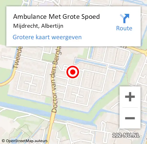 Locatie op kaart van de 112 melding: Ambulance Met Grote Spoed Naar Mijdrecht, Albertijn op 31 augustus 2018 22:13