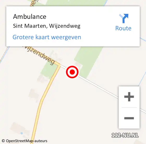 Locatie op kaart van de 112 melding: Ambulance Sint Maarten, Wijzendweg op 31 augustus 2018 23:12