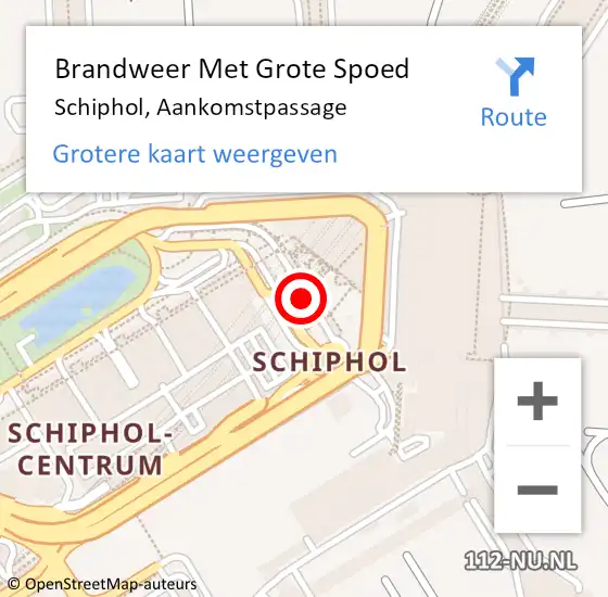 Locatie op kaart van de 112 melding: Brandweer Met Grote Spoed Naar Schiphol, Aankomstpassage op 31 augustus 2018 23:18