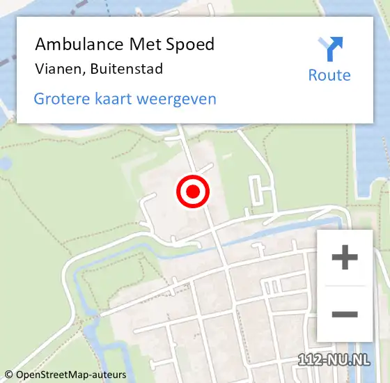 Locatie op kaart van de 112 melding: Ambulance Met Spoed Naar Vianen, Buitenstad op 1 september 2018 02:04