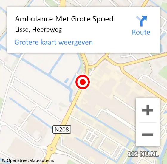 Locatie op kaart van de 112 melding: Ambulance Met Grote Spoed Naar Lisse, Heereweg op 1 september 2018 02:28
