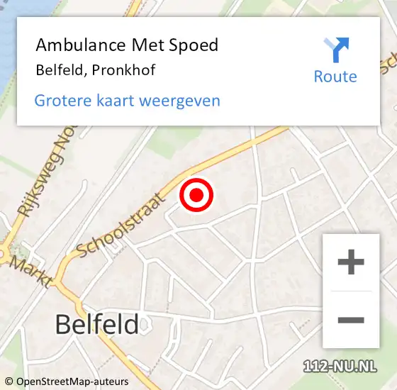 Locatie op kaart van de 112 melding: Ambulance Met Spoed Naar Belfeld, Pronkhof op 1 september 2018 03:00