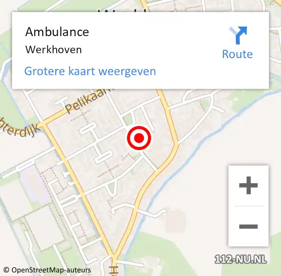 Locatie op kaart van de 112 melding: Ambulance Werkhoven op 1 september 2018 07:21