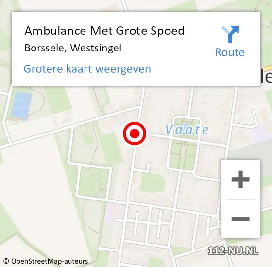 Locatie op kaart van de 112 melding: Ambulance Met Grote Spoed Naar Borssele, Westsingel op 1 september 2018 08:34