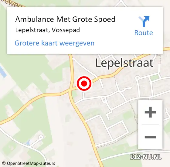 Locatie op kaart van de 112 melding: Ambulance Met Grote Spoed Naar Lepelstraat, Vossepad op 1 september 2018 10:52