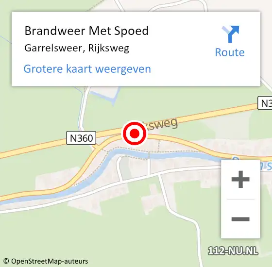 Locatie op kaart van de 112 melding: Brandweer Met Spoed Naar Garrelsweer, Rijksweg op 1 september 2018 11:10