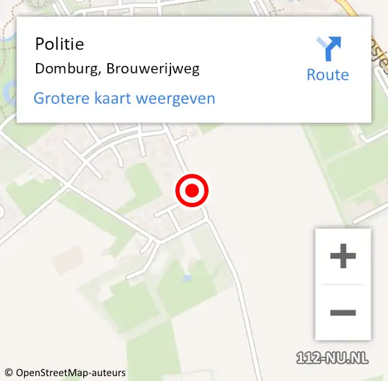 Locatie op kaart van de 112 melding: Politie Domburg, Brouwerijweg op 1 september 2018 11:54