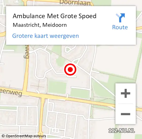 Locatie op kaart van de 112 melding: Ambulance Met Grote Spoed Naar Maastricht, Meidoorn op 7 maart 2014 17:07