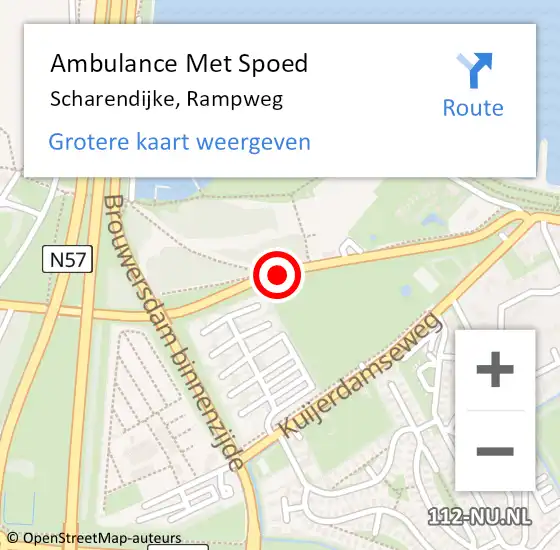 Locatie op kaart van de 112 melding: Ambulance Met Spoed Naar Scharendijke, Rampweg op 1 september 2018 14:04