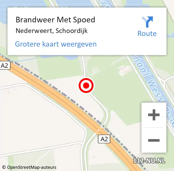 Locatie op kaart van de 112 melding: Brandweer Met Spoed Naar Nederweert, Schoordijk op 1 september 2018 15:01