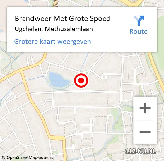 Locatie op kaart van de 112 melding: Brandweer Met Grote Spoed Naar Ugchelen, Methusalemlaan op 24 september 2013 16:44