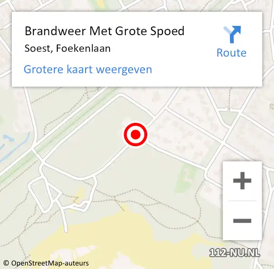 Locatie op kaart van de 112 melding: Brandweer Met Grote Spoed Naar Soest, Foekenlaan op 1 september 2018 16:00